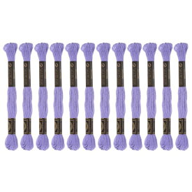 12本 刺繍糸 各8m エジプト長繊維棉 刺繍プロジェクト ブレスレット パープル