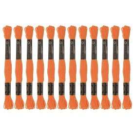 12本 刺繍糸 各8m エジプト長繊維棉 刺繍プロジェクト ブレスレット用 オレンジ色