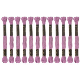 12本 刺繍糸 それぞれ8m エジプト長繊維棉 クロスステッチ用糸 刺繍プロジェクト ブレスレット用 ライトパープル