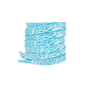 Elerevyo Flat Colorful Color Contrast Pattern Shoelaces Sports Shoe Laces for Athletic Running Sneakers Shoes Boot Strings 1 Pair White-Light Blue 120cm/47.2