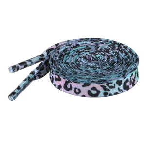 Elerevyo 1 Pair Leopard Print Flat Shoe Laces for Sneakers, 0.31'' Shoelaces Shoestrings for Casual Hiking Shoes Colorful 100cm/39.4"