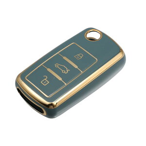 シリコンスマートキーフォブケースカバー キーフォブシェルプロテクターキーレス Volkswagenに対応Tiguanに対応2010-2017に対応 ブルー