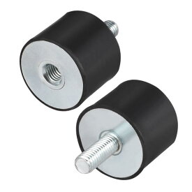 ゴムマウント金属 ゴム M10 40mm x 30mm めっき亜 ブラック シルバートーン 2個入り