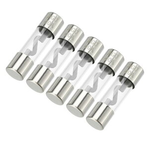 Partuto 5個セット 10x38mm 0.39x1.50" 40A ユニバーサル AGUガラスヒューズ - 車用ヒューズチューブ 電力安全保護ガラスチューブ - メタルシルバートーン
