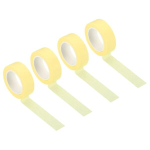 PATIKIL ホログラム和紙テープ 15 mm x 10 M 4ロール自己接着 マスキングステッカー DIYアートクラフトラッピング装飾用 イエロー