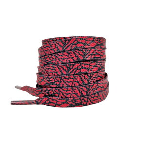 Elerevyo Flat Colorful Color Contrast Pattern Shoelaces Sports Shoe Laces for Athletic Running Sneakers Shoes Boot Strings 1 Pair Red-Black 140cm/55.1