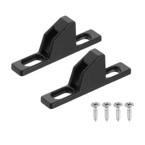 2個の引き戸キーパー、2.17" x 0.38" 亜鉛合金引き戸ロックキーパー スライディングドアロックラッチ マウンティングスクリュー付き、様々なスライディングパ ティオドア用、黒