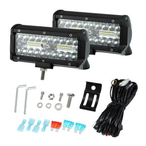 洪水スポットコンボ ユニバーサル 運転用フォグランプ オフロード ピックアップ トラック ATV SUV 用 16AWG 38LED 120W 12-24V 16.5cm アルミニウム ブラック