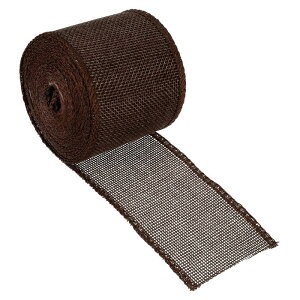 PATIKIL 黄麻布リボン 1個 ワイヤードジュートクラフトロール パーティー ホーム DIY ラッピングデコレーション用 60 mm幅 5 M コーヒー