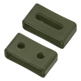 時計バンドストラップループ ラバー 代替 ファスナーリング シリコン ウォッチホルダーキーパー 22mm幅時計バンド ダークグリーン 2個入り