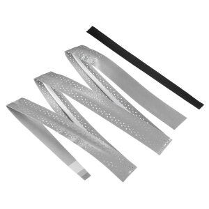 PATIKIL 110cm テニスラケットグリップテープ ダンピングリッジ付き 12本 オーバーグリップ 穴あき 吸収性 伸縮性 滑り止め バドミントン 釣り竿用 グレー