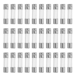 X AUTOHAUX 30個入り 1A クイックブローグラスチューブヒューズ 250V 5x20mm 0.2x0.79インチ 車用ガラスチューブヒューズ