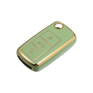 シリコンスマートキーフォブケースカバー Volksw agenに対応 Tiguanに対応 2010-2017に対応 キーフォブシェルプロテクター キーレス グリーン