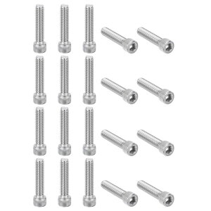 PATIKIL 1/4-20 x 1-1/8" 六角ソケットキャップヘッドボルト 20個セット 304ステンレススチール18-8 建設 製造 エンジニアリング 組み立て 家具用 マシンフルスレッド