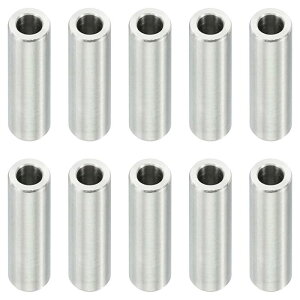 PATIKIL M4ステンレススチールスペーサー 10個セット メタルスペーサー ステンレススチール 4.1mm ID x 7mm OD x 20mm L ステンレススチールスペーサースクリュースタンドオフ 5/32" M4スクリューボルト