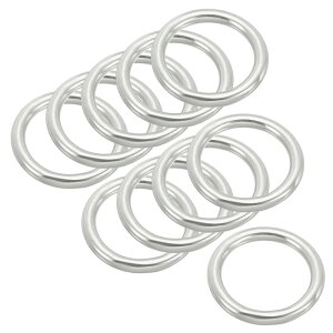 PATIKIL 10個 メタルリング1.2" 316ステンレススチールリングマリングレードマルチパーパスOリングマクラメ DIYクラフト ハードウェア ベルト 犬 リード用溶接丸リング