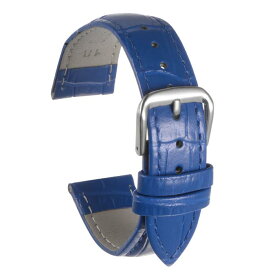 レザーベルト レザー時計バンド 14mm エンボスパターン 牛革 ベルト バネ 交換 男性用 女性用 ブルー