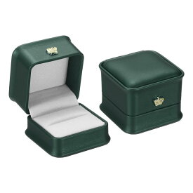 PATIKIL ベルベットリングボックス 2個 結婚指輪ボックス ヴィンテージ宝石ホルダー 婚約 プロポーズ 記念日用 スタイル4 緑
