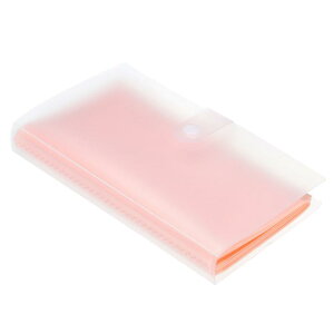 PATIKIL 名刺ホルダー 1個 プラスチック ポータブル カードバインダー ブック ネームカードオーガナイザー 女性男性用 ピンク