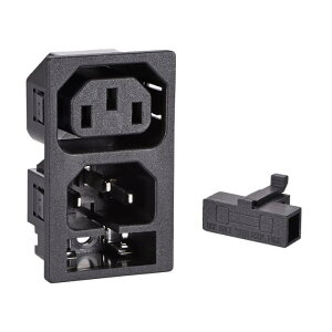 IEC C13��C14�\�P�b�g AC 250V 10A C13 C14 3�s�� 58x35x30mm IEC�C�����b�g���W���[���v���O 1����