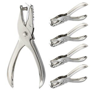 PATIKIL 6 mm 単穴パンチ 5個 手持ち式穴あけ器 金属製ペーパーパンチャ タグ DIY クラフト スクラップブック チケット用 シルバー