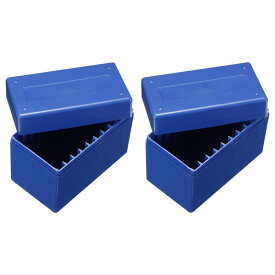 PATIKIL 124 x 70 mm コイン収納ボックス 2個 コインホルダーケース容器 10スロット コレクター用 コレクション用品 ブルー