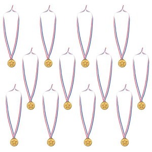 PATIKIL 3.8 cm ミニ銅賞メダル 12個 プラスチック 優勝メダル 3位賞品 リボン付き 卓球の試合 スポーツ大会 パーティーの記念品用