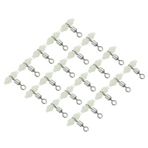 PATIKIL 3ウェイスイベル 20個パック クロスラインTターンローリングターミナル 発光ビーズ付き 16mm長 キャットフィッシュサーフリグ用 ホワイト