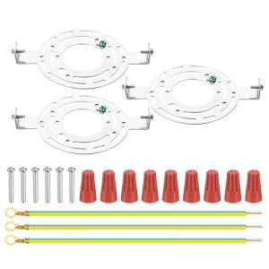 PATIKIL 145mm (5.71") ユニバーサルライト取り付け スタンドキット 3セットライトクロスバーラウンドてんじょうプレート 壁ライトてんじょうライトペンダントシャンデリア用ネジ付き