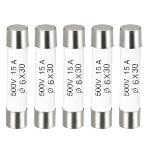 �Z���~�b�N�J�[�g���b�W�q���[�Y 15A 500V 6x30mm �Z���~�b�N�q���[�Y �t�@�X�g�u���[ �u�� �A���t�@�C�A �ȃG�l �����v�o���X�g�p 5����