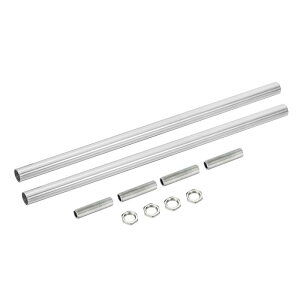 ねじ付き延長ロッドキット ネジ 250mm カップリングナット 丸型スリーブコネクタ ねじパイプ六角ナット付き シルバー 2セット入り