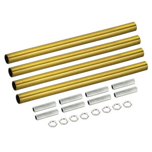 ねじ付き延長ロッドキット ネジ 200mm カップリングナット 丸型スリーブコネクタ ねじパイプ六角ナット付き ブロンズ 4セット入り