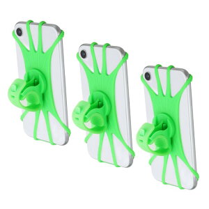 PATIKIL 3個セット 自転車用スマホマウント 360°回転シリコン製バイクフォンホルダー 3"- 6.5" スマートフォンに対応 オートバイ 自転車 電動スクーター用 調整可能なフォンホルダー 緑