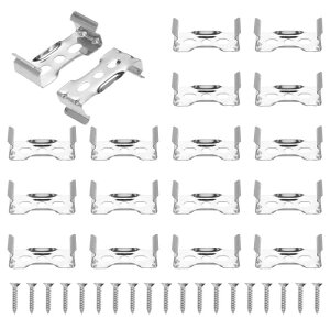 T8クリップブ ラケットハンガー蛍光管T8 LED電球ホルダークランプライト取り付け器具交換用ネジ付きLED統合照明用 16個セット
