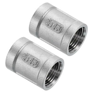 2個 N P T 3/8"x1-1/8" 304ステンレス鋼鋳造パイプ継手、カップリングパイプコネクターアダプターパイプ接続アクセサリー、配管産業および住宅用、シルバー