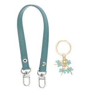 PATIKIL レザーパースハンドルストラップ 13"レザーパースストラップ交換用DIY女性クラッチバッグハンドバッグトップハンドルストラップ修理アクセサリー ドラゴンフライキーチェーン付き