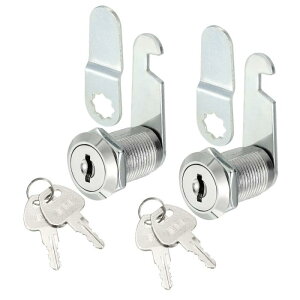 カムロック シリンダー錠 カム錠 同じ鍵 亜鉛合金 メイルボックスキャビネット引き出し用 25mmシリンダー長さ 16mm厚さのパネル適用 2個入り