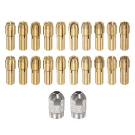真鍮製コレット22個セット 0.5-3.2mm M7真鍮ドりルチャック ミニ電動グラインダー クイックチェンジドりルチャックビットセット ロータリーツール用 シャンク直径4.8mm