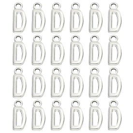 PATIKIL レター装飾 50個 アルファベット装飾 イニシャルペンダント 装飾 バルク かわいい DIY 宝石作成用 ブレスレット イヤリング ネックレス キーホルダー クラフト シルバー D