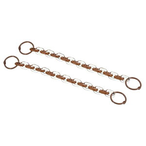 PATIKIL キーホルダー 腕輪 250mm バインダーキーリング付き 2個 アクリル ストラップリンク パンツ用ベルトループ 財布用 ハンドバッグ用 ブラウン