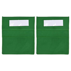 PATIKIL 教室用 チェアポケット 3つ スロット 2個セット チェアポケットラベル 緑色 用紙 本 文房具用