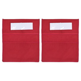 PATIKIL 教室用 チェアポケット 3つ スロット 2個セット チェアポケットラベル 赤色 用紙 本 文房具用