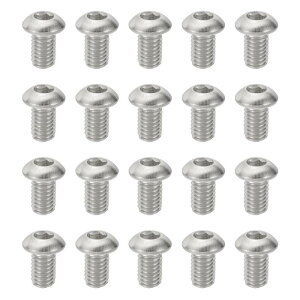 PATIKIL M6-1x10mm �{�^���w�b�h�\�P�b�g�L���b�v�{���g 20�� 304�X�e�����X�|18-8 �w�b�N�X�\�P�b�g�L���b�v�{���g�A�����w�b�N�X�h���C�u�t���}�V���X���b�h