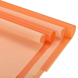 PATIKIL 57 x 57 cm フラワーラッピングペーパー 1セット/40シート 防水 花屋フローラルブーケ包装紙 DIYクラフトギフト包装用 シャンパン/オレンジ