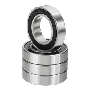 PATIKIL 6903-2RS 深溝玉軸受 17mm x 30mm x 7mm 4個パック ダブルゴムシール付きミニチュアベアリング 電動モーター産業機械用 黒&シルバー