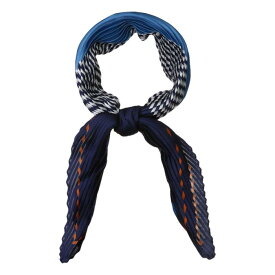 Allegra K 菱形 プリーツ スカーフ ネッカチーフ ネックスカーフ バンダナ 髪飾り 砂時計ハート柄 レディース ブルー 96x38cm
