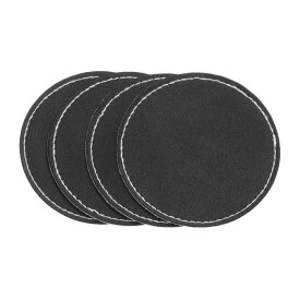 PATIKIL 2.56"直径 PUレザーハットパッチ（粘着付き） 50個セット 帽子用 丸いカスタムパッチ 布修理 レー ザー加工用品 洋服やバッグ DIY 黒