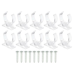 Uクリップホルダーブラケット T8 LED電球取り付け用 ブラケットサポート プラスチック 蛍光管ホルダー ネジ付き クリア 10個