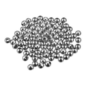 ラウンドスペーサビーズ 鉄製 ダークグレー 6mm穴径 スペーサールースボールビーズ 小型スペーサー 工芸品圧着器電線 検索部品プラグキット 200個入り