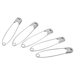 安全ピン 54 mm ニッケルメッキ スモール 裁縫ピン ブランケット スカート 工芸品 ブローチ作り用 シルバートーン 100個